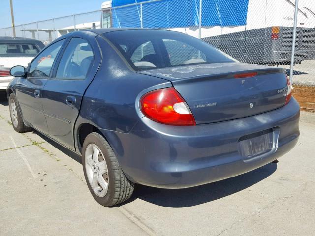 1B3AS46C62D637687 - 2002 DODGE NEON SE BLUE photo 3