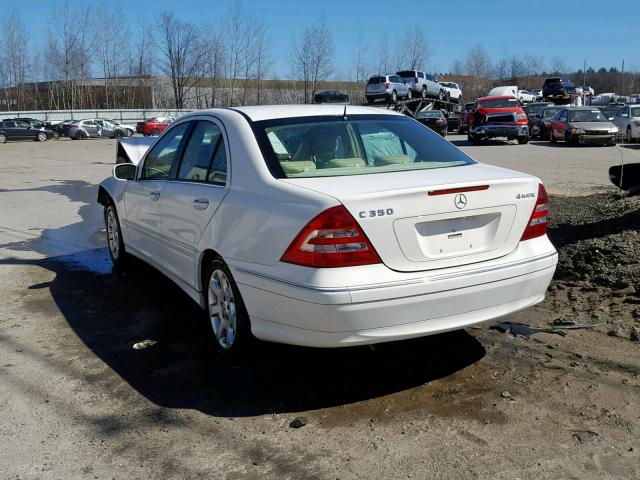 WDBRF87H16F739592 - 2006 MERCEDES-BENZ C 350 4MAT WHITE photo 3