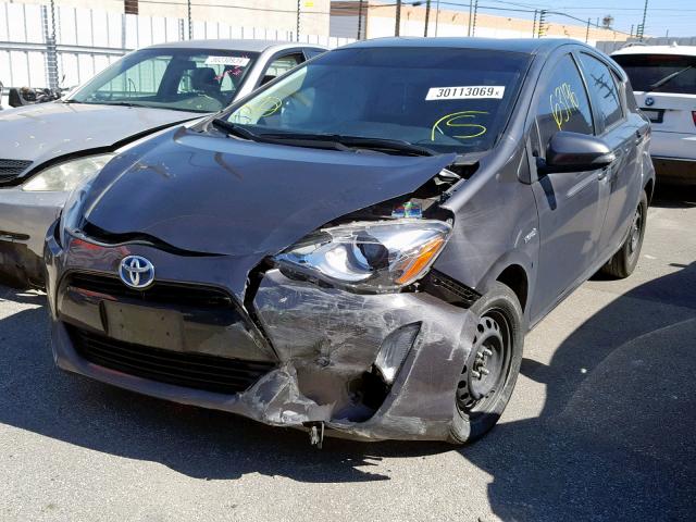 JTDKDTB34G1137369 - 2016 TOYOTA PRIUS C CHARCOAL photo 2