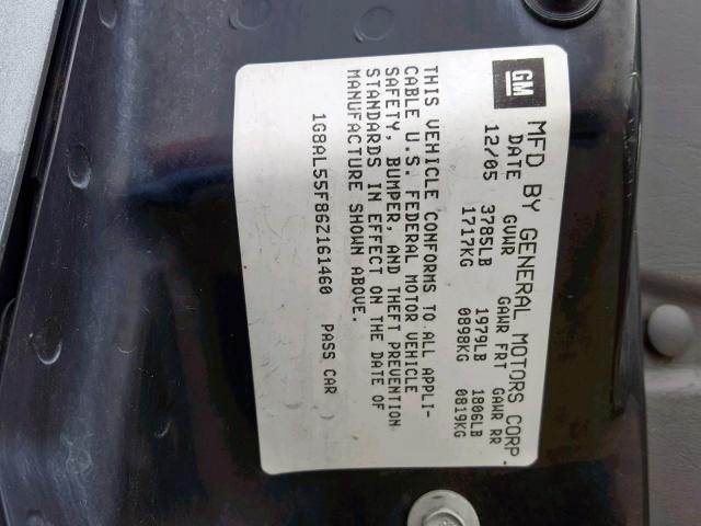 1G8AL55F86Z161460 - 2006 SATURN ION LEVEL GREEN photo 10