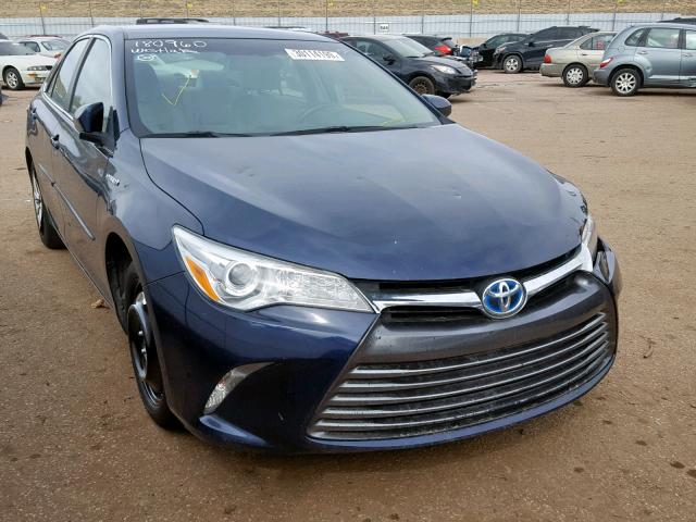 4T1BD1FK5GU180960 - 2016 TOYOTA CAMRY HYBR BLUE photo 1