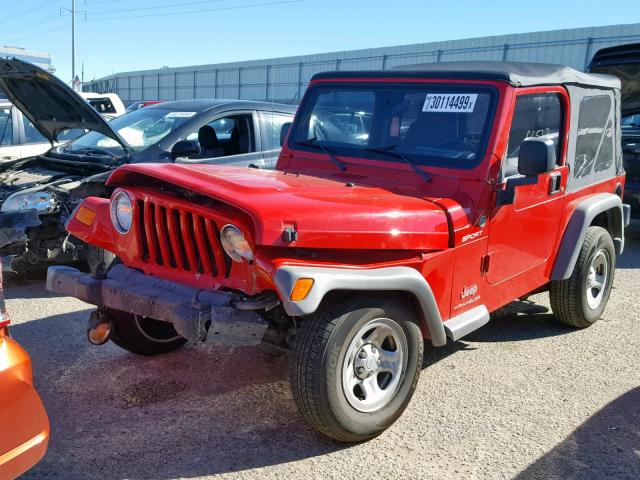 1J4FA49SX5P324150 - 2005 JEEP WRANGLER / RED photo 2