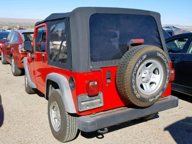 1J4FA49SX5P324150 - 2005 JEEP WRANGLER / RED photo 3