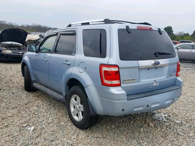 1FMCU59H78KA36853 - 2008 FORD ESCAPE HEV BLUE photo 3