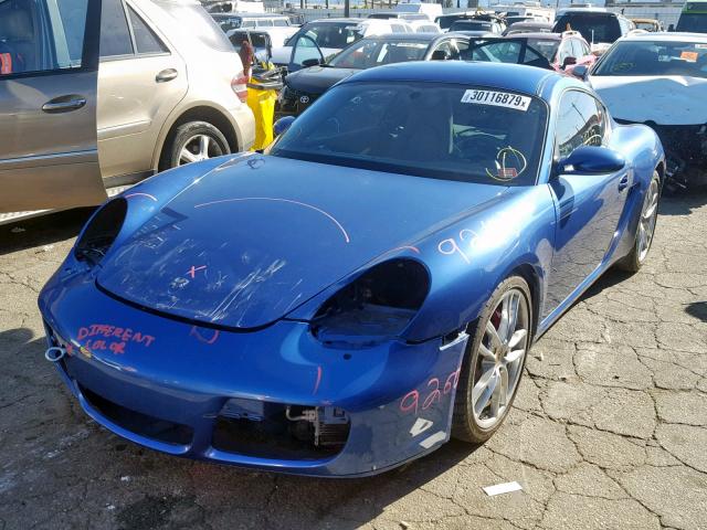 WP0AB29877U782772 - 2007 PORSCHE CAYMAN S BLUE photo 2