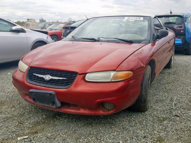 3C3EL45H3XT542472 - 1999 CHRYSLER SEBRING JX RED photo 2