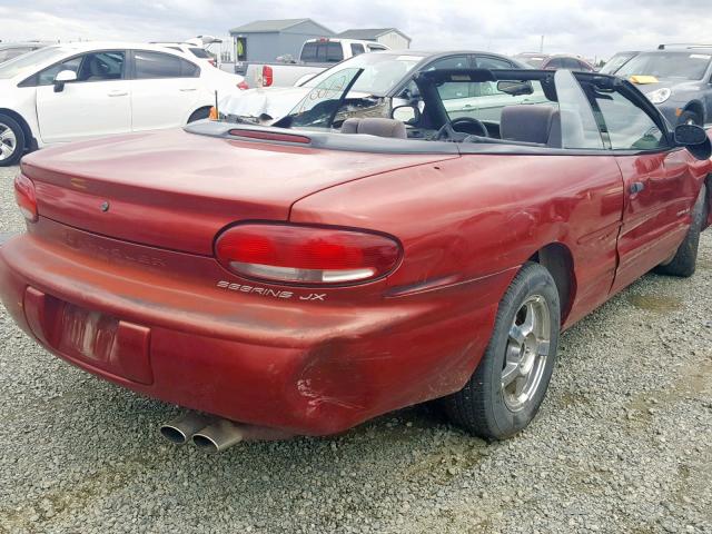 3C3EL45H3XT542472 - 1999 CHRYSLER SEBRING JX RED photo 4