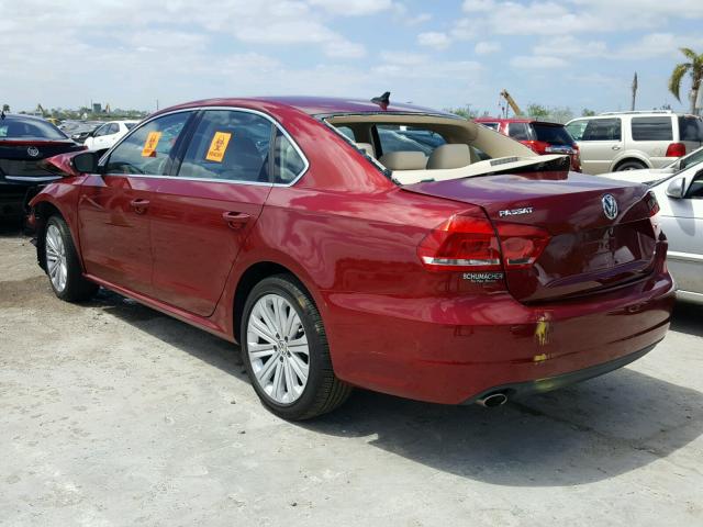 1VWBS7A30FC021164 - 2015 VOLKSWAGEN PASSAT SE RED photo 3