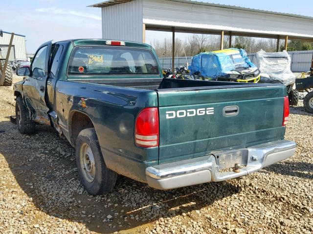 1B7GL22XX1S295013 - 2001 DODGE DAKOTA GREEN photo 3