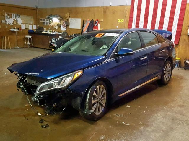 5NPE34AF4GH351630 - 2016 HYUNDAI SONATA SPO BLUE photo 2