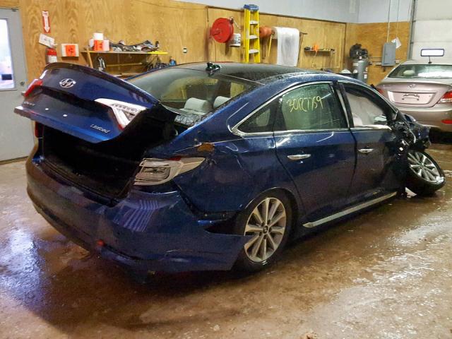 5NPE34AF4GH351630 - 2016 HYUNDAI SONATA SPO BLUE photo 4