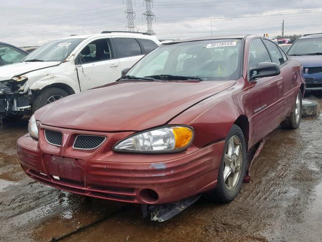 1G2NF52T11M648356 - 2001 PONTIAC GRAND AM S RED photo 2