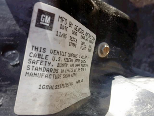 1G8AL55B76Z156411 - 2006 SATURN ION LEVEL SILVER photo 10