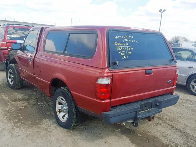 1FTYR10UX5PA59766 - 2005 FORD RANGER MAROON photo 3