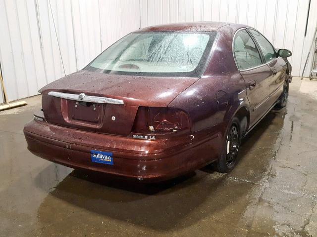 1MEHM53U21G631360 - 2001 MERCURY SABLE LS MAROON photo 4