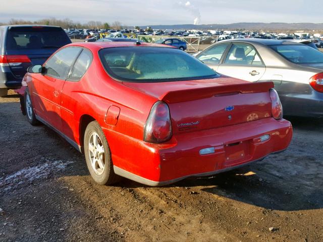 2G1WW15E439357655 - 2003 CHEVROLET MONTE CARL RED photo 3