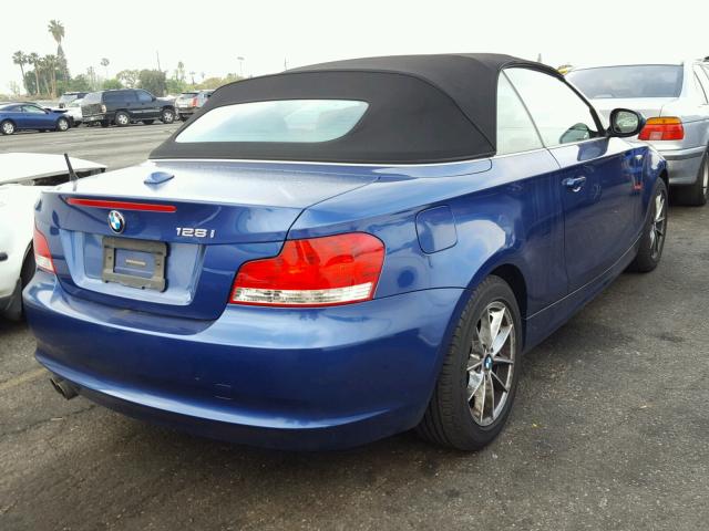 WBAUN1C51AVH81924 - 2010 BMW 128 I BLUE photo 4