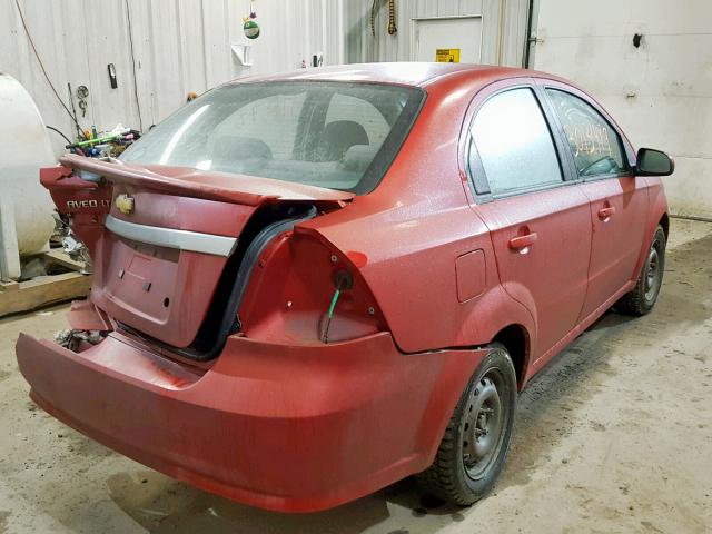 KL1TD5DE0AB119474 - 2010 CHEVROLET AVEO LS RED photo 4