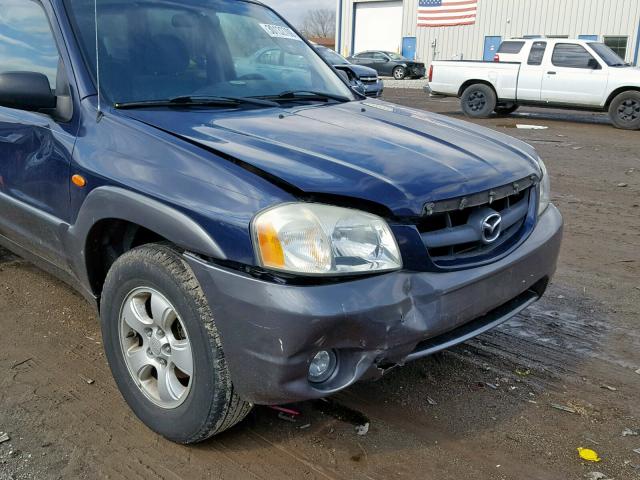 4F2YZ94144KM31810 - 2004 MAZDA TRIBUTE LX BLUE photo 9