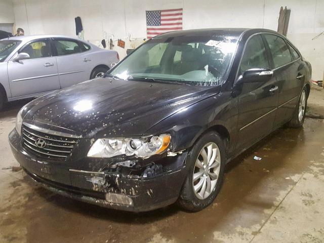 KMHFC46F48A252842 - 2008 HYUNDAI AZERA SE BLACK photo 2