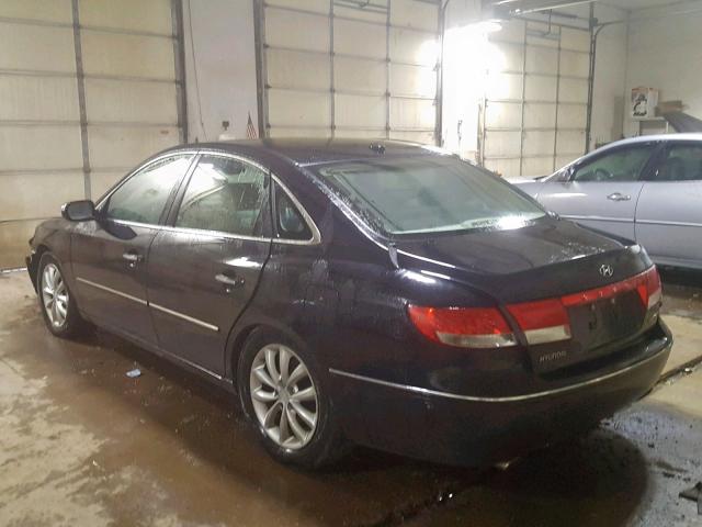 KMHFC46F48A252842 - 2008 HYUNDAI AZERA SE BLACK photo 3