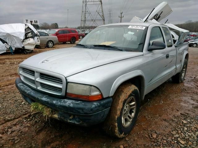 1D7HL12X23S196404 - 2003 DODGE DAKOTA SXT SILVER photo 2