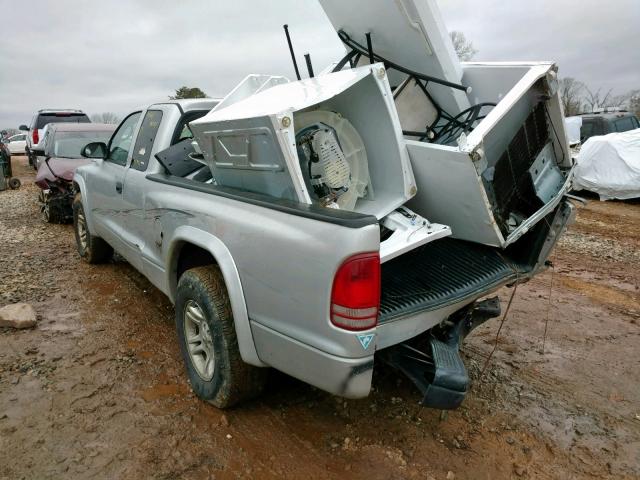 1D7HL12X23S196404 - 2003 DODGE DAKOTA SXT SILVER photo 3