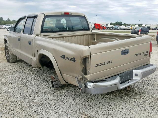 1D7HG48N73S267348 - 2003 DODGE DAKOTA QUA GOLD photo 3