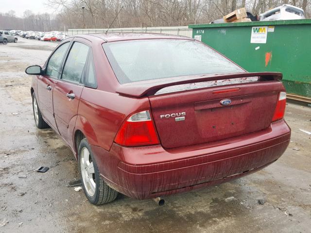 1FAFP34N67W110299 - 2007 FORD FOCUS ZX4 RED photo 3