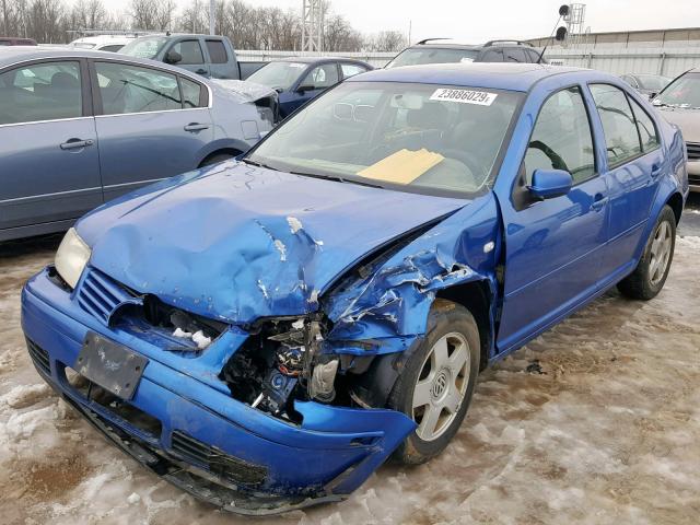 3VWSP69M01M085141 - 2001 VOLKSWAGEN JETTA GLS BLUE photo 2