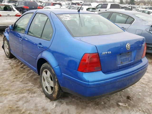 3VWSP69M01M085141 - 2001 VOLKSWAGEN JETTA GLS BLUE photo 3