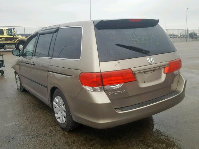 5FNRL38299B048231 - 2009 HONDA ODYSSEY LX TAN photo 3