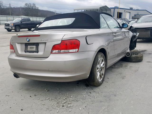 WBAUN13578VH79931 - 2008 BMW 128 I SILVER photo 4