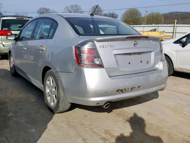 3N1AB6AP4CL616193 - 2012 NISSAN SENTRA 2.0 SILVER photo 3