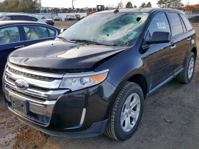 2FMDK4JC6BBA77044 - 2011 FORD EDGE SEL BLACK photo 2