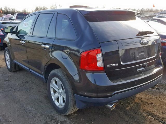 2FMDK4JC6BBA77044 - 2011 FORD EDGE SEL BLACK photo 3