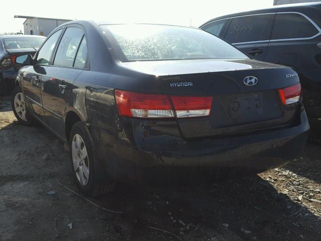 5NPET46C16H060029 - 2006 HYUNDAI SONATA GL BLACK photo 3