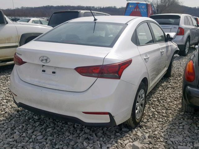 3KPC24A3XKE055315 - 2019 HYUNDAI ACCENT SE WHITE photo 4