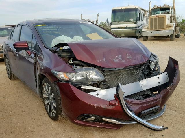 19XFB2F94EE077765 - 2014 HONDA CIVIC EXL MAROON photo 1