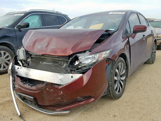 19XFB2F94EE077765 - 2014 HONDA CIVIC EXL MAROON photo 2