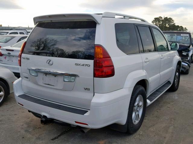 JTJBT20X940043876 - 2004 LEXUS GX 470 WHITE photo 4