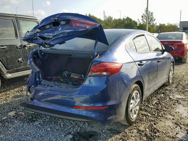 5NPD74LF1JH350844 - 2018 HYUNDAI ELANTRA SE BLUE photo 4