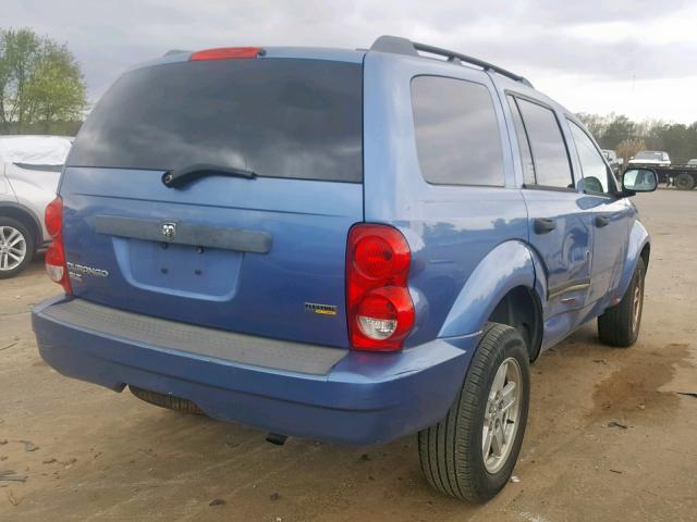 1D8HB48P17F545557 - 2007 DODGE DURANGO SL BLUE photo 4