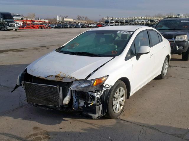 2HGFB2F59CH563715 - 2012 HONDA CIVIC LX WHITE photo 2