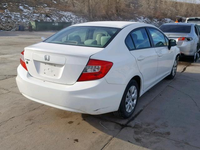 2HGFB2F59CH563715 - 2012 HONDA CIVIC LX WHITE photo 4