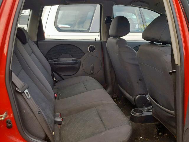 KL1TD66657B694352 - 2007 CHEVROLET AVEO BASE წითელი ფოტო 6