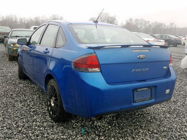 1FAHP3GN1BW168348 - 2011 FORD FOCUS SES BLUE photo 3