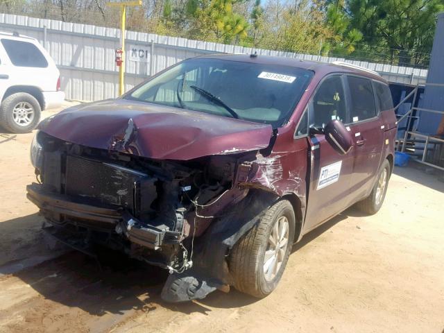 KNDMB5C13F6036221 - 2015 KIA SEDONA LX BURGUNDY photo 2