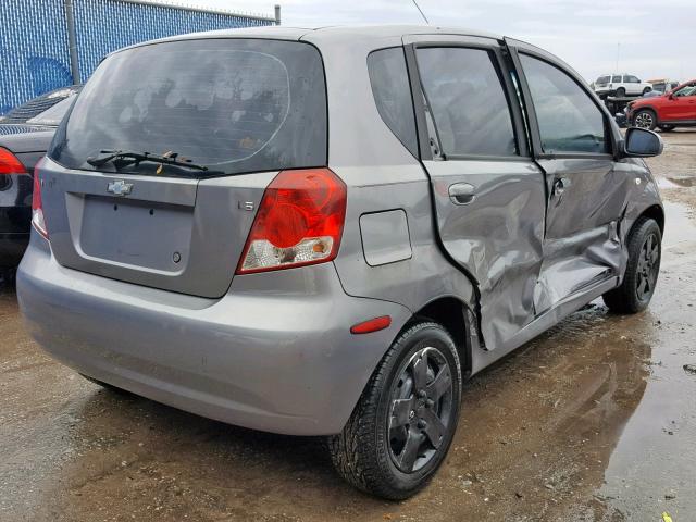 KL1TD66687B760487 - 2007 CHEVROLET AVEO BASE Сұр фото 4