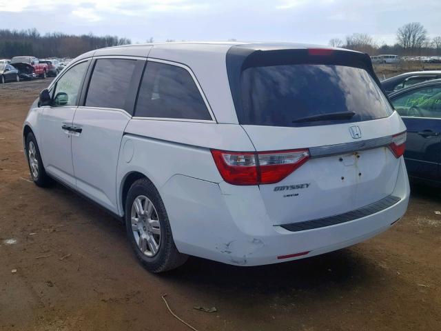 5FNRL5H24BB054908 - 2011 HONDA ODYSSEY LX WHITE photo 3